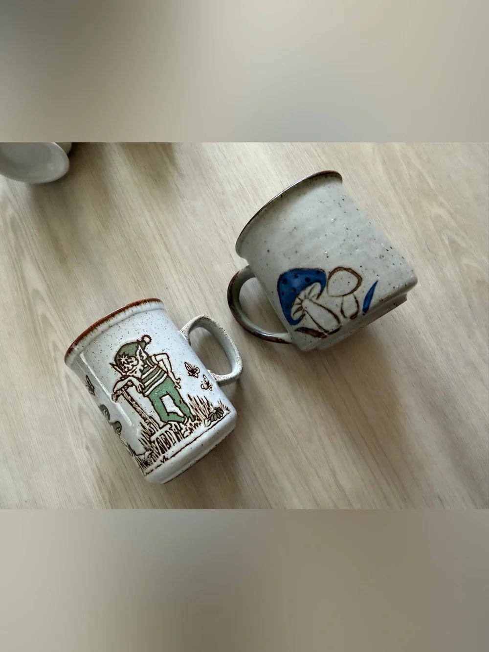 Lot of 6 Vintage Ceramic Mushrooms Doublesided Coffee Tea Mug Cups MCM